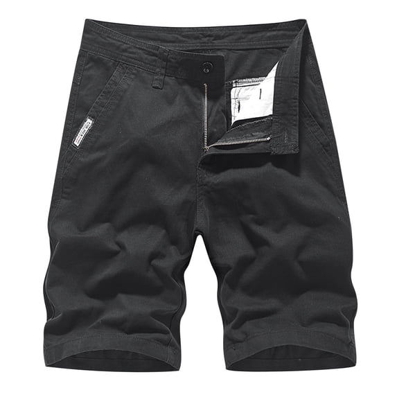 HCNTES Men's Shorts Cargo Drawstring Elastic Waist Lightweight Summer Beach Shorts Loose Fit(Black,33)