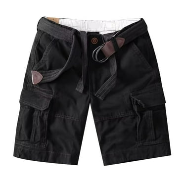 HCNTES Men’s Shorts Cargo Drawstring Summer Beach Shorts for Golf Cargo Fishing(Black,36)
