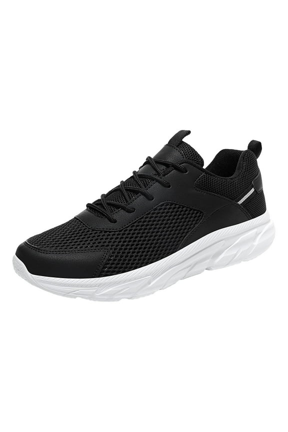 Men's Slip on Walking Shoes Light Breathable Non Slip Running Shoes Casual Fashion Sneakers Mesh Workout Sports（White,42)