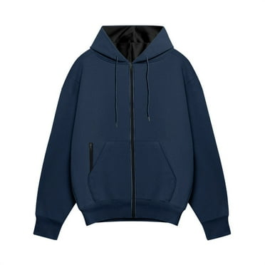 HCNTES Men's Sweatsuit 4 Pieces Set Casual Jogging Athletic Hooded Tracksuit Full Zip Color Blocks Long Sleeve Outfit（Navy,M)