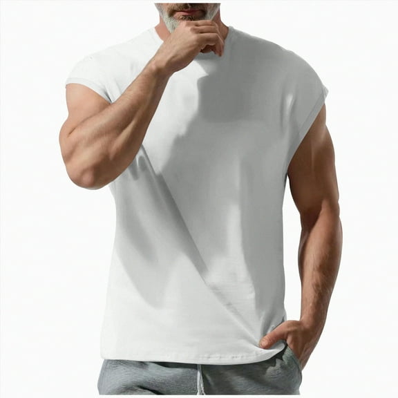 HCNTES Men's Tank Tops Graphic Tank Tops for Men Summer Hawaiian Sleeveless Muscle Gym Shirt Mens Beach Tank Tops men's 5x tank tops(XXL,White)