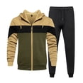 thumbnail image 1 of HCNTES Men's Tracksuit Sets Outfit Activewear Full Zip Hoodie Jacket Sweatpant 4 Piece Casual Sweatsuitï¼Khaki,S), 1 of 4