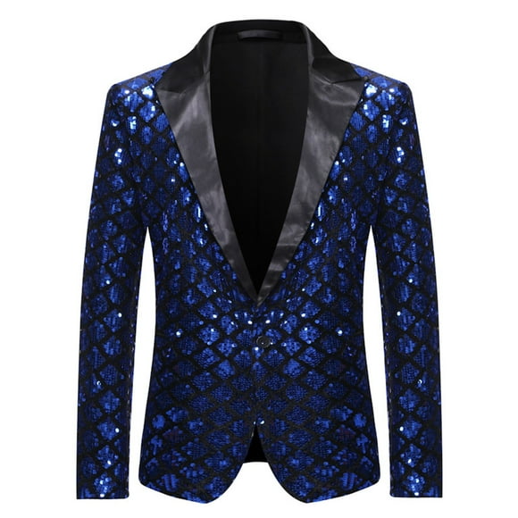 HCNTES Men's Velvet Blazer Notched Lapel Velour Suit Jacket One Button Tuxedo Jackets for Wedding Prom Party Dinner