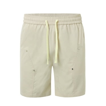 HCNTES Men's Walkshorts Classic Fit Drawstring Shorts with Elastic Waist and Pockets(Khaki,XL)