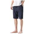 thumbnail image 1 of HCNTES Men's Walkshorts Classic Fit Short Drawstring Summer Beach Shorts(Navy,M), 1 of 4