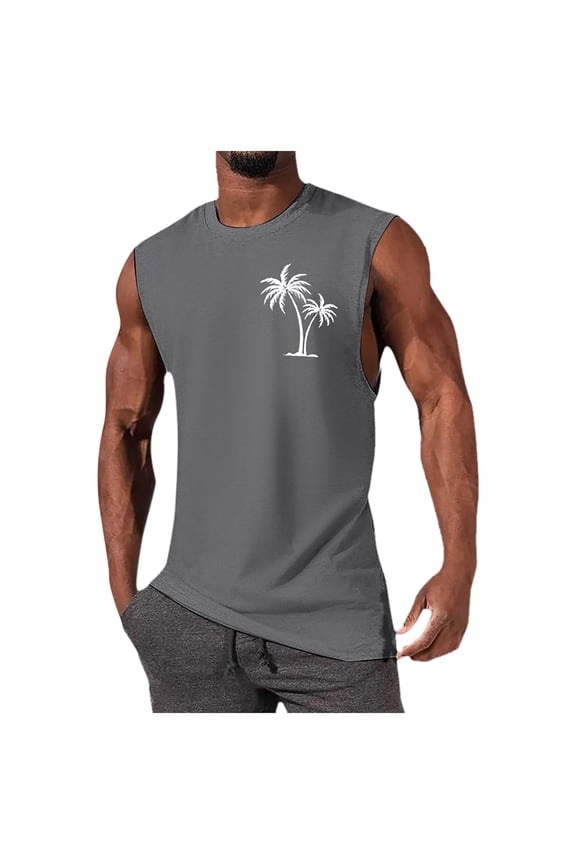 Men's Workout Stringer Tank Tops Athletic Y-Back Tops Bodybuilding Muscle Shirts for Gym Vest(Gray,S)