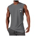 thumbnail image 1 of HCNTES Men’s Workout T-Shirt Muscle Shirt Tank Top Summer Sleeveless Tee Cool Sportswear Running Vest(Gray,S), 1 of 4