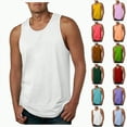 thumbnail image 1 of HCNTES Men's Workout Tank Tops Gym Cut Off Sleeveless T Shirt Bodybuilding Fitness Muscle Athletic Tank Top Shirts Tee men’s beach tank(4XL,AG), 1 of 8