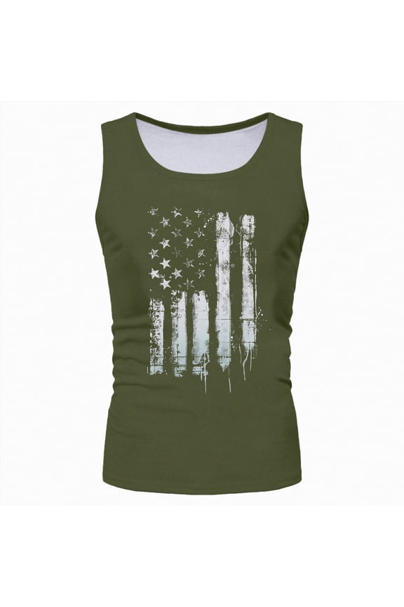 Mens American Flag Tank Tops 4th of July Shirt for Mens USA Flag Clothes 1776 Sleeveless Shirts Patriotic Tee Tops(AG,XXXL)
