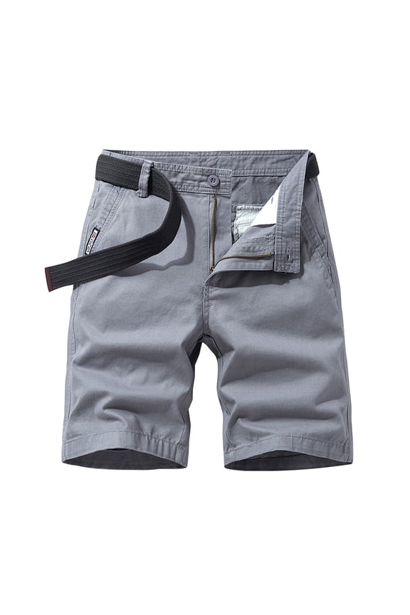 Mens Cargo Cargo Shorts Cotton Shorts Drawstring Classic Stretch Short(Grey,32)