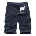 thumbnail image 1 of HCNTES Mens Shorts Cargo, 2032 Elastic Waist Bermuda Shorts Summer Casual Loose Fit Multi Pockets Outdoor Jogger Short Cargos(Blue,M/30), 1 of 4