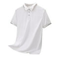 thumbnail image 1 of HCNTES Mens Casual Polo Shirts Classic Short Sleeve Golf Shirt Fashion Cotton Top with Pocket（Z02-White,XL), 1 of 4