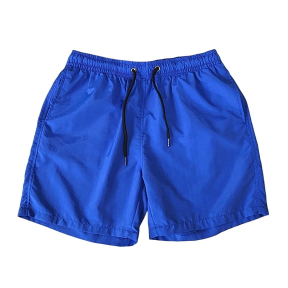 HCNTES Mens Casual Shorts Stretch Drawstring Summer Beach Shorts Golf Shorts with PocketsZ04-Blue,M)