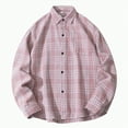 thumbnail image 1 of HCNTES Mens Flannel Shirts Long Sleeve Flannel Shirt Casual Button Down Plaid Shirt for Men(Z01-Pink,5XL), 1 of 8