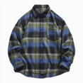 thumbnail image 1 of HCNTES Mens Flannel Shirts Long Sleeve Flannel Shirt for Men Warm Soft Button Down Plaid Mens Casual Flannel Shirt(X01-Green,XL), 1 of 4