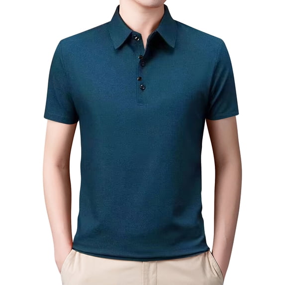 HCNTES Mens Golf Polo Shirt Moisture Wicking Athletic Short Sleeve Golf Shirts for Men(Z03-Navy,XL)