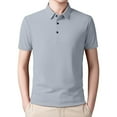 thumbnail image 1 of HCNTES Mens Golf Shirt Moisture Wicking Sport Short Sleeve Striped Golf Polo Shirts for Men（Z03-Grey,L), 1 of 8