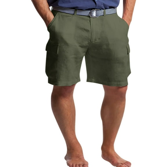 HCNTES Mens Hiking Cargo Shorts with Pockets Quick Dry Lightweight Short for Golf Board Shorts Bermuda Shorts Fishing(Green,3XL)