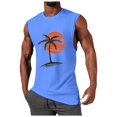 thumbnail image 1 of HCNTES Mens Muscle Tank Top Sleeveless Gym Workout Shirt Midweight Cotton Tanks Sportswear Undershirt Running Vest(Blue,XL), 1 of 4