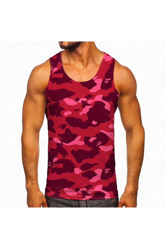 Mens Originals Tri-Blend Tank Top, Lightweight Tanks for Men, Sleeveless Tank Shirt(Red,M)