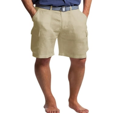 HCNTES Mens Outdoor Walkshorts Expandable Waist Lightweight Water Resistant Quick Dry Fishing Hiking Shorts(Khaki,XXL)
