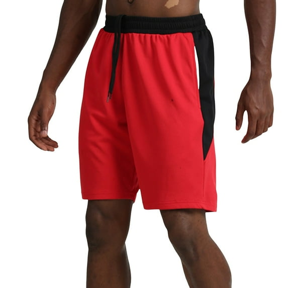 HCNTES Mens Running Shorts Quick Dry Athletic Shorts with Liner, Workout Shorts(Red,XL)