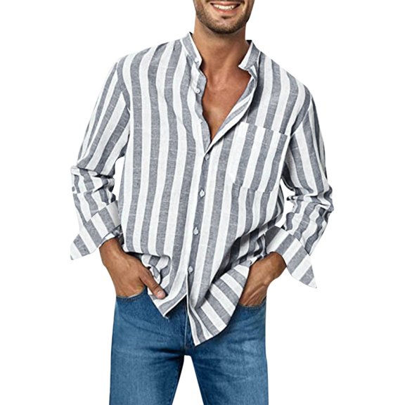 HCNTES Mens Short Sleeve Casual Button Down Shirts Summer Untucked Shirts(Grey,M)