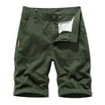 thumbnail image 1 of HCNTES Men's Flat Front Shorts Cargo Elastic Waist Drawstring Summer Beach Shorts with Pockets(Green,XXL/36), 1 of 9