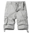 thumbnail image 1 of HCNTES Mens Shorts Cargo Elastic Waist Bermuda Shorts Summer Casual Loose Fit Multi Pockets Outdoor Jogger Short Cargos(White,S), 1 of 4