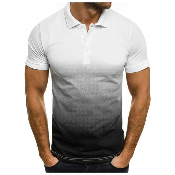 HCNTES Men’s Athletic Short Sleeve Polo Shirts Casual Moisture Wicking Golf Shirts Buttons Collared Solid T Shirts with Pocket,3XL White