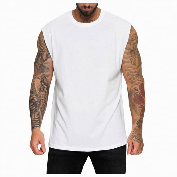 HCNTES Mens Slimming Body Shaper Vest, Gynecomastia Compression Shirts, Tummy Control Undershirts(White,S)