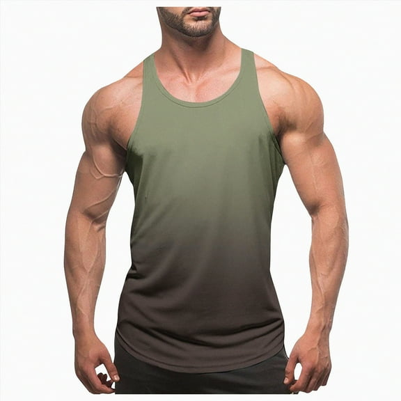 HCNTES Muscle Sleeveless Shirts for Men Cotton Summer Plain Gym Workout Tank Tops Crewneck Solid Loose Fit Hippie Tanks men’s sleeveless shirts(XXL,AG)