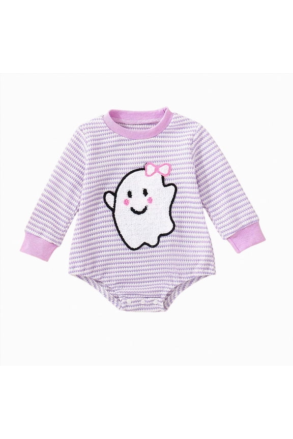My First Thanksgiving Baby Girl Outfit Newborn Bubble Romper Turkey Pumpkin Bodysuit Top Inant Fall Winter Clothes (Purple,0-3 Months)