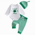 thumbnail image 1 of HCNTES Newborn Baby Boy Christmas Outfit My 1st Christmas Romper Pants Set with Hat 3 Piece Infant Boy Winter Clothes(White,3-6 Months), 1 of 7