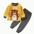 thumbnail image 1 of HCNTES Baby Boy Outfits Long Sleeve Pullover Sweatshirt Toddler Boys Pants Clothes Set Fall Winter 2Pcs(12-18 Months,Yellow##7), 1 of 4
