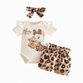 thumbnail image 1 of HCNTES Newborn Infant Girl Clothes Rib Knit Romper Print Shorts Headband Kids Clothes Set for Baby Girls Spring Summer(Z01-White,12-18 Months), 1 of 6