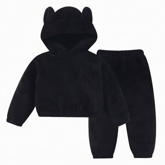 HCNTES Pants Sets Outfit 1 8T Toddler Cute Fall Winter Pullover Clothes Hooded Cute Fuzzy Pajamas,Sizes 6-12 Months