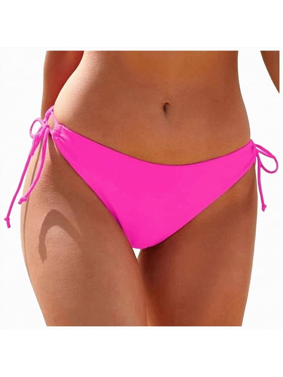 Period Swimwear Leakproof Bikini Bottoms Low Rise Swimuit Bottom Briefs for Teen Girls Women(Hot Pink,S)