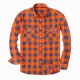 thumbnail image 1 of HCNTES Plaid Mens Flannel Shirts Long Sleeve Shirts for Men Casual Button Down Big and Tall Button Up Shirt(L01-Orange,XL), 1 of 6