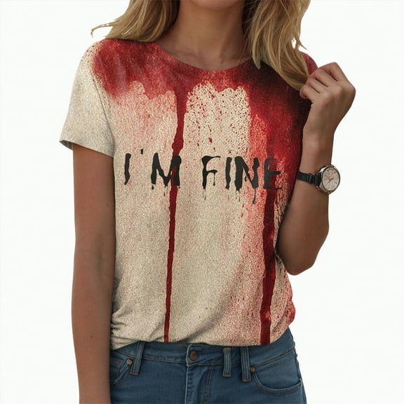 HCNTES Plus Size Halloween Shirt for Women Cute Ghost Graphic T-Shirt Fall Pumpkin Casual Short Sleeve Party Tee Top(XXL,A97-Brown)