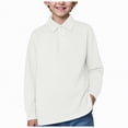 thumbnail image 1 of HCNTES Polo Shirts For Boys 4T Boys Sweater Boys' School Uniform Long Sleeve Polo Shirt, Button Closure, Comfortable Fabric A7 SHIRT(Beige,18-24 Months), 1 of 5