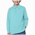 thumbnail image 1 of HCNTES Polo Shirts For Boys 4T Boys Sweater Boys' School Uniform Long Sleeve Polo Shirt, Button Closure, Comfortable Fabric A7 SHIRT(Green,11-12 Years), 1 of 4