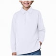 thumbnail image 1 of HCNTES Polo Shirts For Boys 4T Boys Sweater Boys' School Uniform Long Sleeve Polo Shirt, Button Closure, Comfortable Fabric A7 SHIRT(White,7-8 Years), 1 of 5