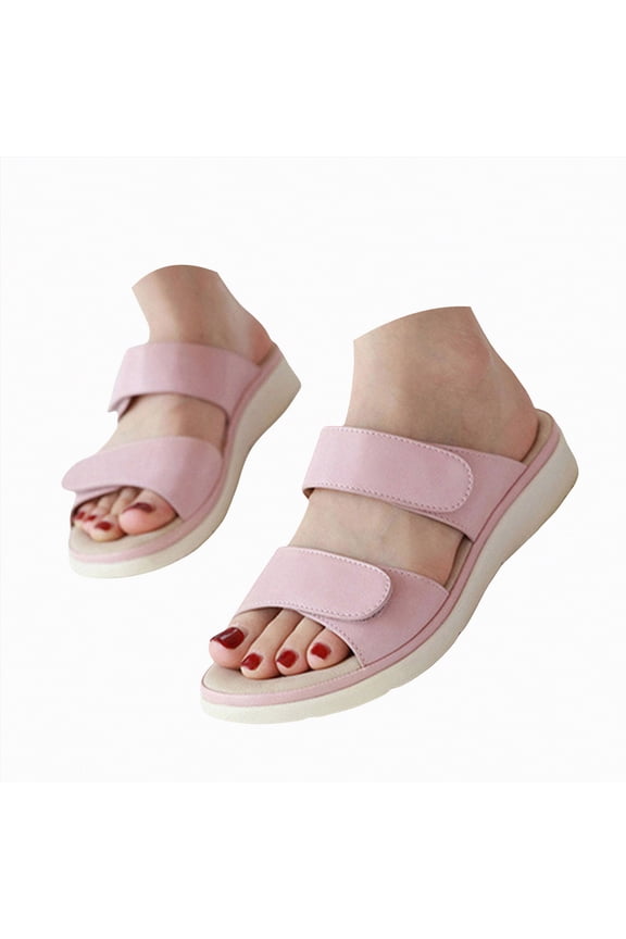 Pool Slides For Women Waterproof Double Buckle Adjustable Slip-On Womens Sandals For Beach Shower Casual Wear(Pink,8.5)