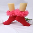 thumbnail image 1 of HCNTES Ruffle Socks for Toddler Baby Girls Double Frilly Lace Dress Socks Kids Ankle Tutu Socks(1-3 Years,Hot Pink), 1 of 6