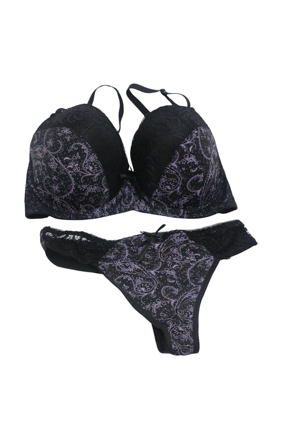 Sexy Lingerie for Women - 2 Piece Lace Teddy Lingerie Set with Underwired Bra for a Sensuous Silhouette M Black