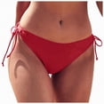 thumbnail image 1 of HCNTES Sexy Low Rise Swim Briefs - Solid Color, Elastic Waist, Nylon Spandex for Women Swimming(Wine,S), 1 of 9