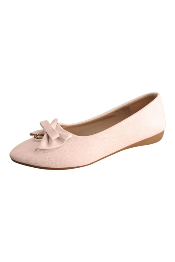 Shoes for Women Pointed Toe Flats Shoes Ballet Flats Dressy Comfortable Foldable Flats Low Heel(Beige,40)