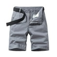 thumbnail image 1 of HCNTES Shorts Drawstring Flat-Front Stretch Comfort Beach Yoga Shorts Big and Tall Cargo Bermuda Short(Grey,31), 1 of 2