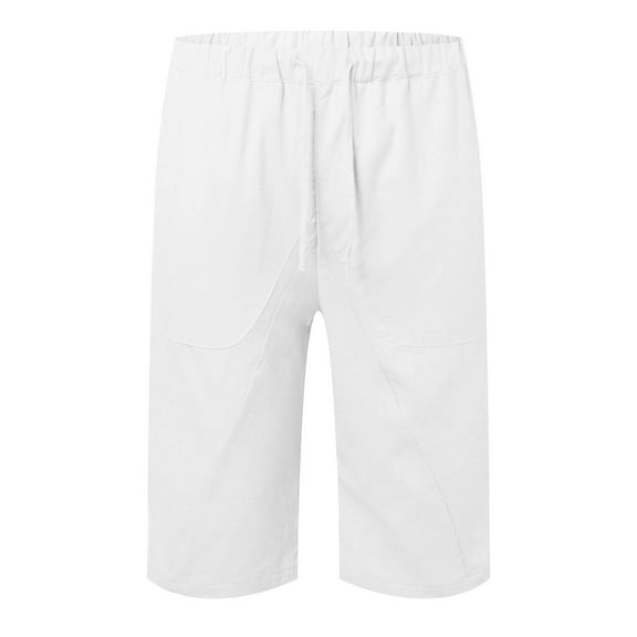 HCNTES Shorts Mens Walkshorts Lightweight Summer Beach Shorts Drawstring Shorts for Men Walkshorts Summer(White,L)